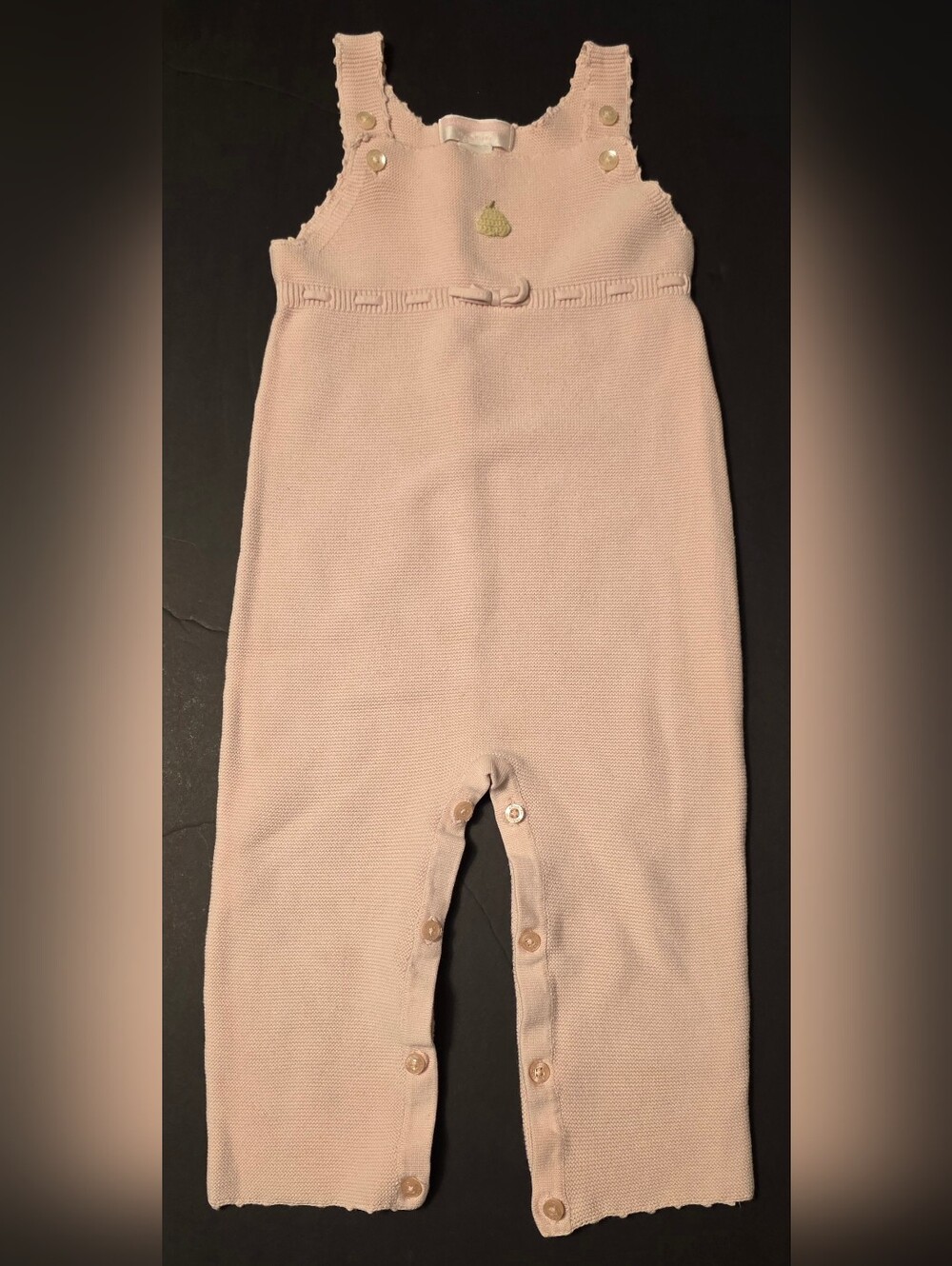 Janie and Jack Pale Pink Knit Overalls Size 12-18m - Picture 2 of 8